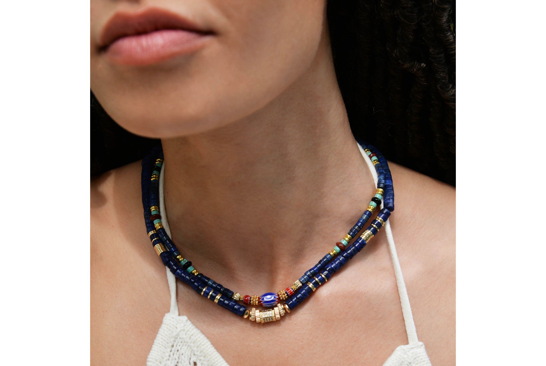 Hipanema Collier Twinsy Bleu Klein