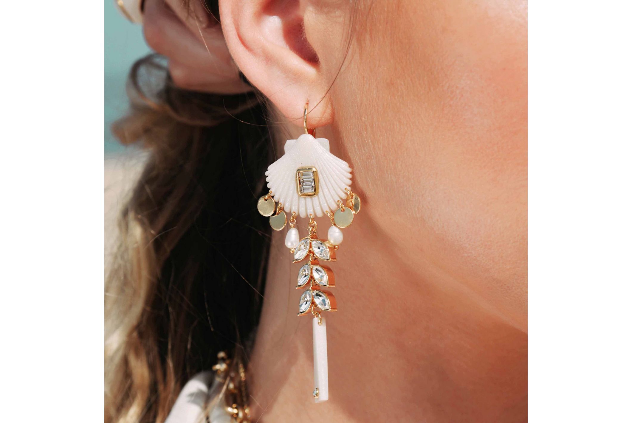 Hipanema Boucles d'oreilles Coralie Blanc