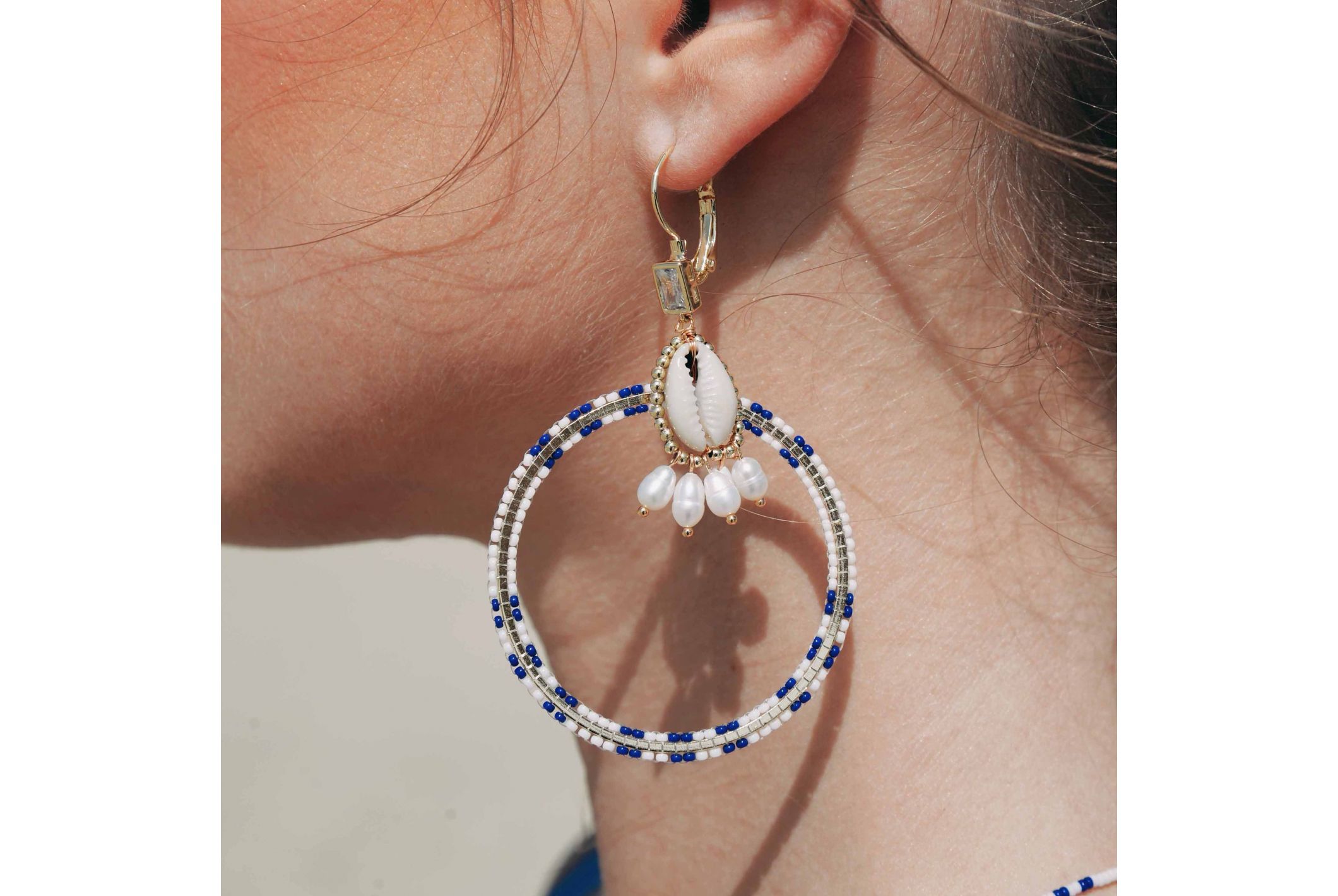 Hipanema Boucles d'oreilles Recif Blanc