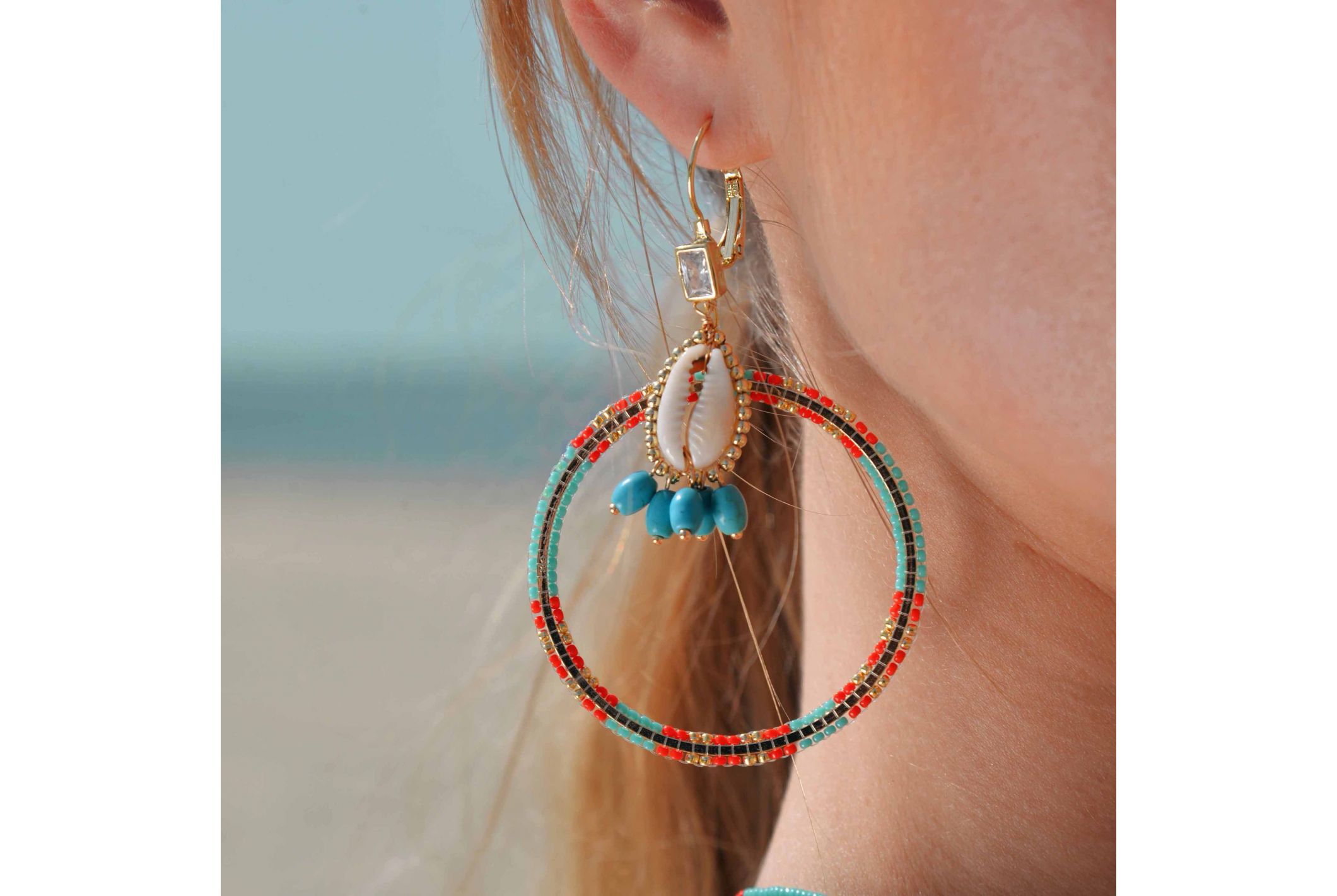 Hipanema Boucles d'oreilles Recif Turquoise