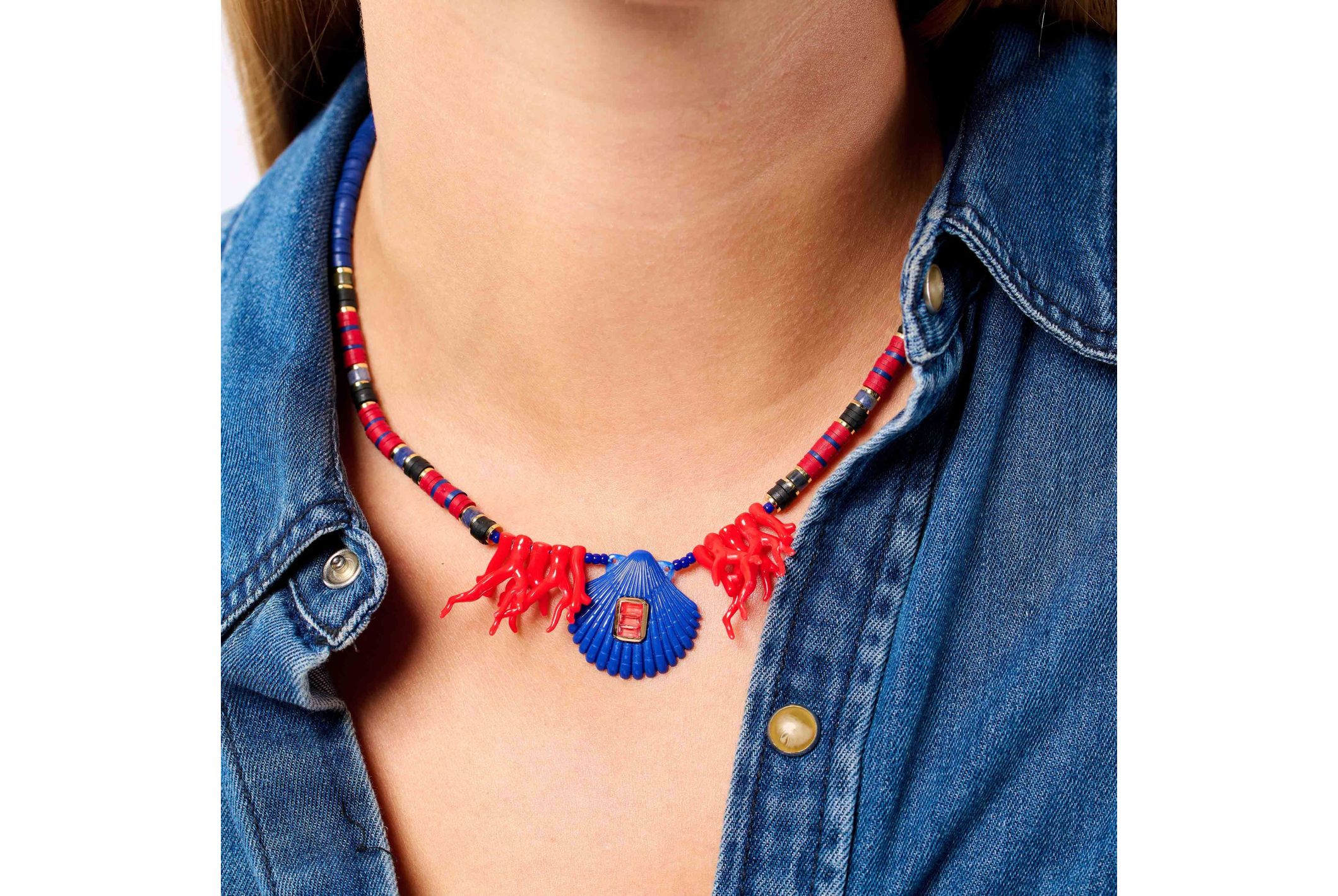 Hipanema Collier Dorie Bleu indigo